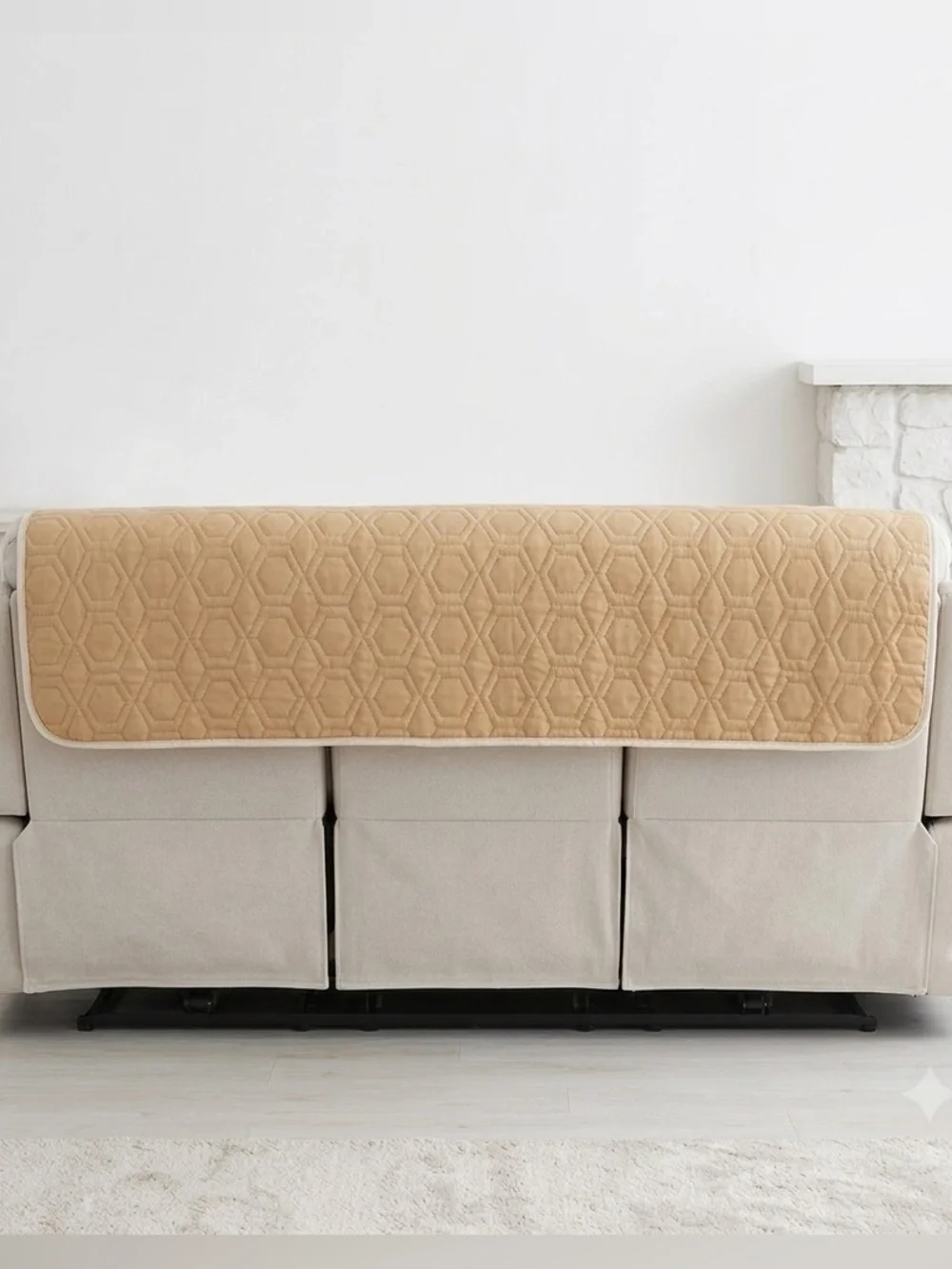 Couch Protector Slipcover Quilted Pet Cover Recliner Cover Sofa Reversible Tan